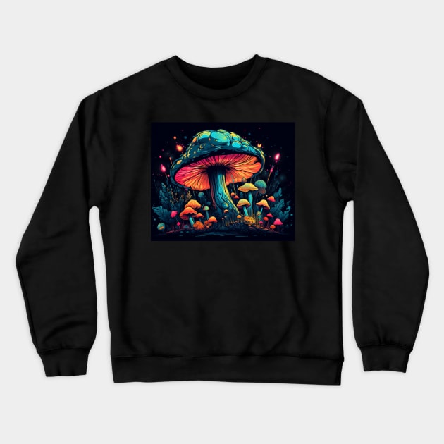 Mystic Mushroom Melodies Tee Crewneck Sweatshirt by yambuto